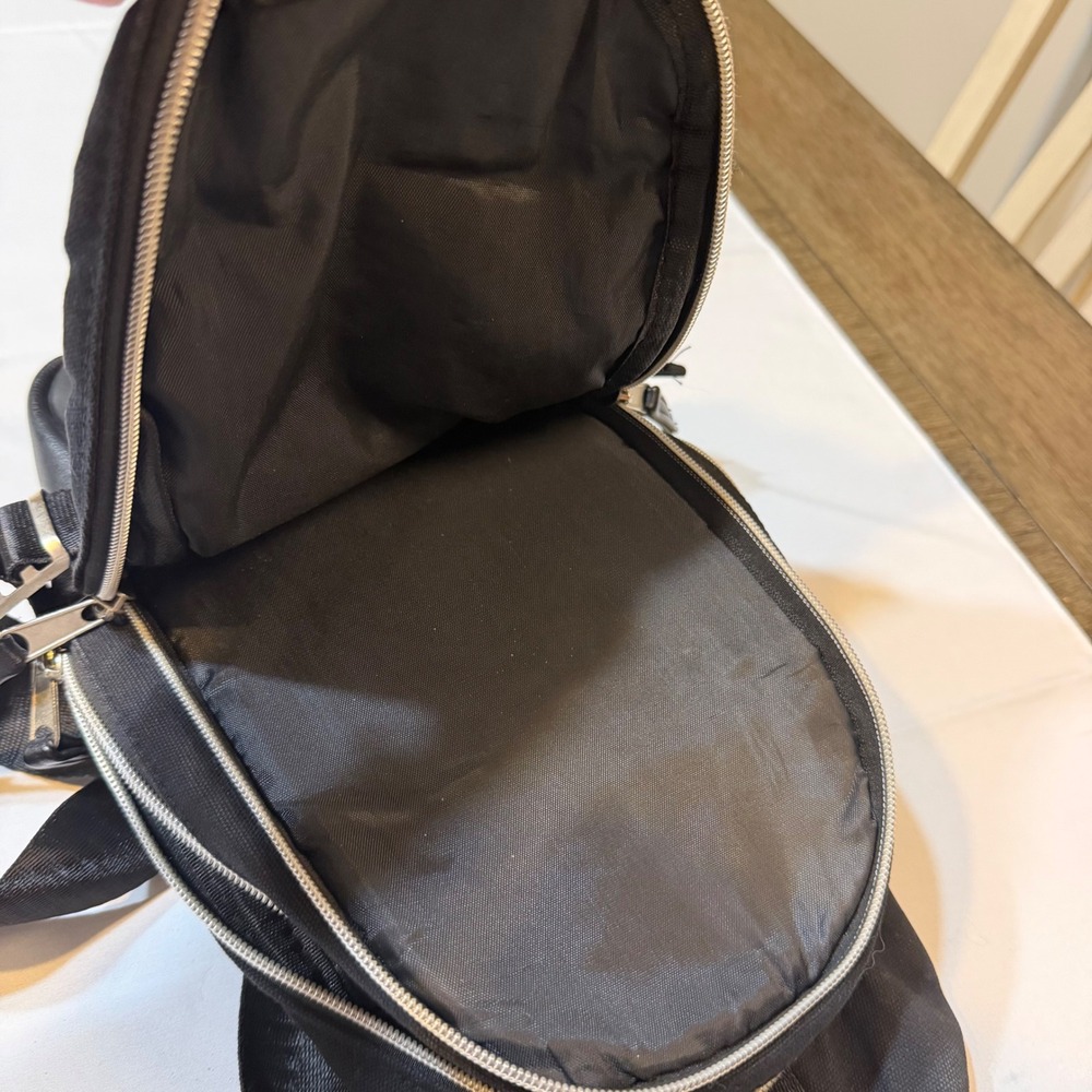Coca-Cola Black Sling Bag Crossbody Backpack Embroidered Logo - Picture 7 of 13